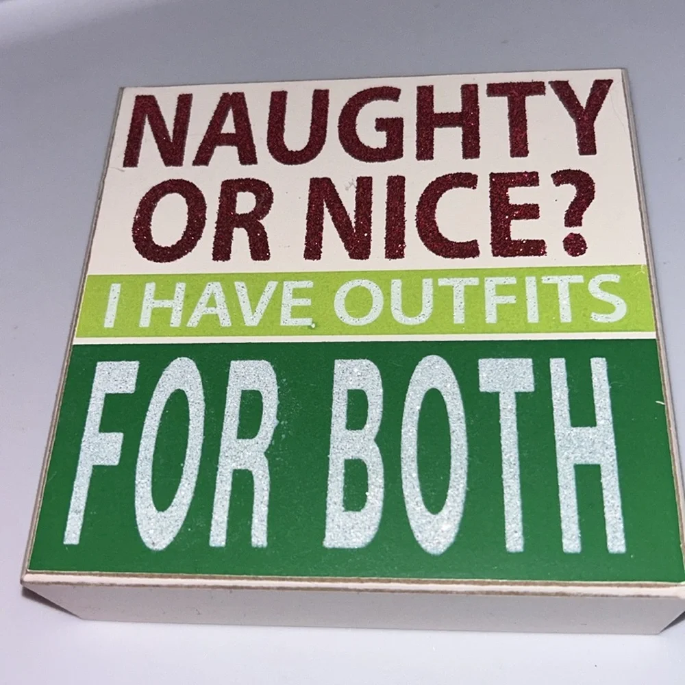 🎄Naughty or Nice wooden Holiday decor